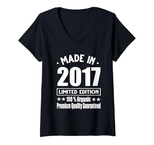 Damen Limitierte Auflage 2017 Geburtstag 2017 Geboren im Jahr 2017 T-Shirt mit V-Ausschnitt Damen Limitierte Auflage 2017 Geburtstag 2017 Geboren im Jahr 2017 T-Shirt mit V-Ausschnitt von Limited Edition 2017