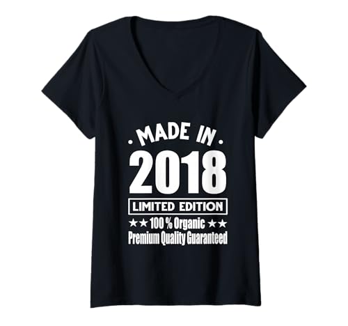 Damen Limitierte Auflage 2018 Geburtstag 2018 Geboren im Jahr 2018 T-Shirt mit V-Ausschnitt Damen Limitierte Auflage 2018 Geburtstag 2018 Geboren im Jahr 2018 T-Shirt mit V-Ausschnitt von Limited Edition 2018