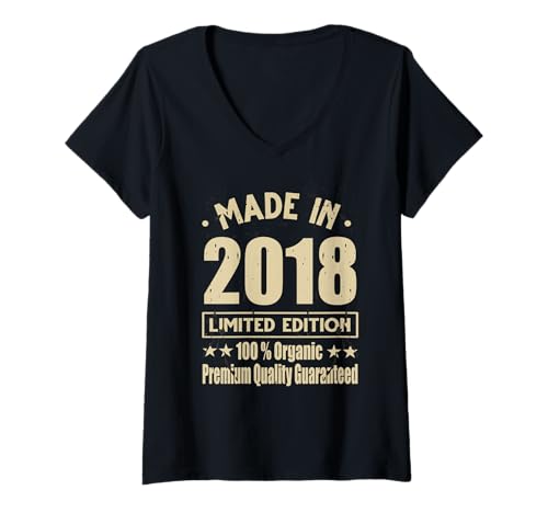 Damen Limitierte Auflage 2018 Geburtstag 2018 Geboren im Jahr 2018 T-Shirt mit V-Ausschnitt Damen Limitierte Auflage 2018 Geburtstag 2018 Geboren im Jahr 2018 T-Shirt mit V-Ausschnitt von Limited Edition 2018