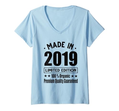 Damen Limitierte Auflage 2019 Geburtstag 2019 Geboren im Jahr 2019 T-Shirt mit V-Ausschnitt Damen Limitierte Auflage 2019 Geburtstag 2019 Geboren im Jahr 2019 T-Shirt mit V-Ausschnitt von Limited Edition 2019