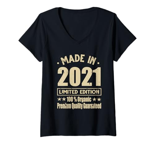 Damen Limitierte Auflage 2021 Geburtstag 2021 Geboren im Jahr 2021 T-Shirt mit V-Ausschnitt Damen Limitierte Auflage 2021 Geburtstag 2021 Geboren im Jahr 2021 T-Shirt mit V-Ausschnitt von Limited Edition 2021