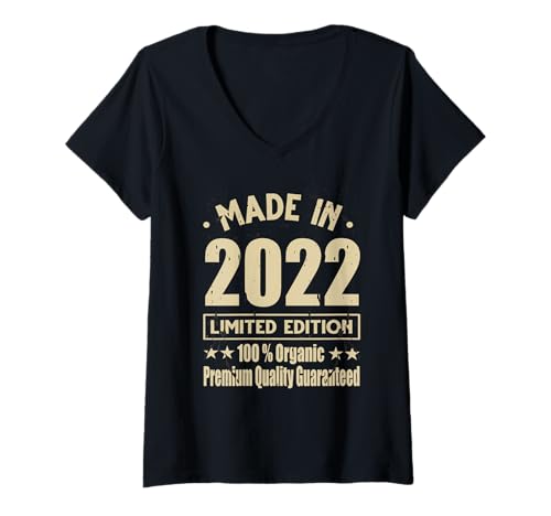 Damen Limitierte Auflage 2022 Geburtstag 2022 Geboren im Jahr 2022 T-Shirt mit V-Ausschnitt Damen Limitierte Auflage 2022 Geburtstag 2022 Geboren im Jahr 2022 T-Shirt mit V-Ausschnitt von Limited Edition 2022