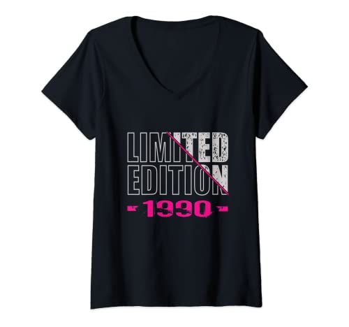 Damen Limited Edition 1990 Retro Geburtstag 1990 Jahrgang 1990 T-Shirt mit V-Ausschnitt Damen Limited Edition 1990 Retro Geburtstag 1990 Jahrgang 1990 T-Shirt mit V-Ausschnitt von Limited Edition Geschenke