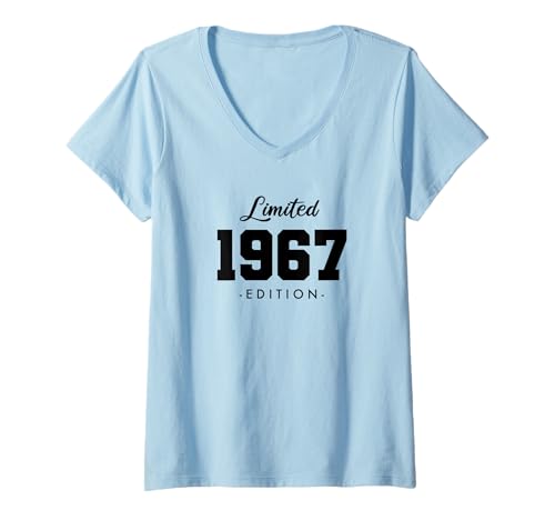 Damen 58 Jahre Jahrgang 1967 Limited Edition 58. Geburtstag T-Shirt mit V-Ausschnitt Damen 58 Jahre Jahrgang 1967 Limited Edition 58. Geburtstag T-Shirt mit V-Ausschnitt von Limited Edition Jahrgang Geburtstagsgeschenke