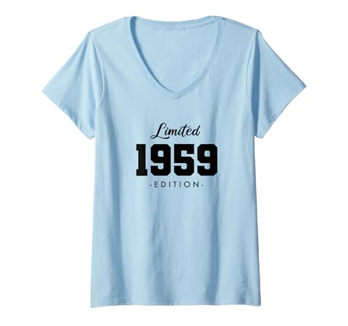 Damen 66 Jahre Jahrgang 1959 Limited Edition 66. Geburtstag T-Shirt mit V-Ausschnitt Damen 66 Jahre Jahrgang 1959 Limited Edition 66. Geburtstag T-Shirt mit V-Ausschnitt von Limited Edition Jahrgang Geburtstagsgeschenke