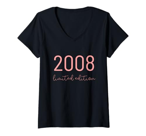Damen 2008 Geburtstagsgeschenke für Mädchen, die 2008 geboren wurden, Limitierte Auflage T-Shirt mit V-Ausschnitt Damen 2008 Geburtstagsgeschenke für Mädchen, die 2008 geboren wurden, Limitierte Auflage T-Shirt mit V-Ausschnitt von Limited edition b'day outfits