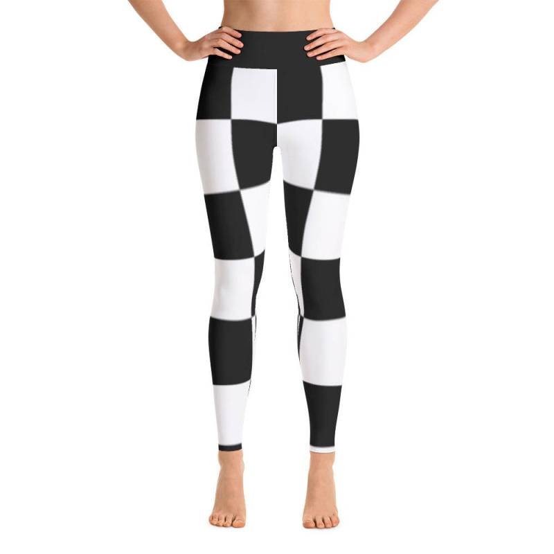 Karierte Flagge Auf Der Ganzen Druck Yoga Leggings von LimitedRags