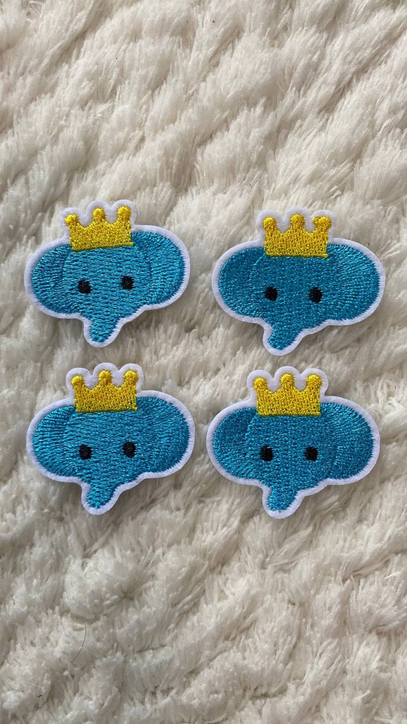 3 cm Kinder Baby Eisen Auf Stickerei Blauer König Elefant Kleidung Patch, Tier Zubehör Deco, Nähen Und Handwerk Versorgung, Diy von LimitedSelection