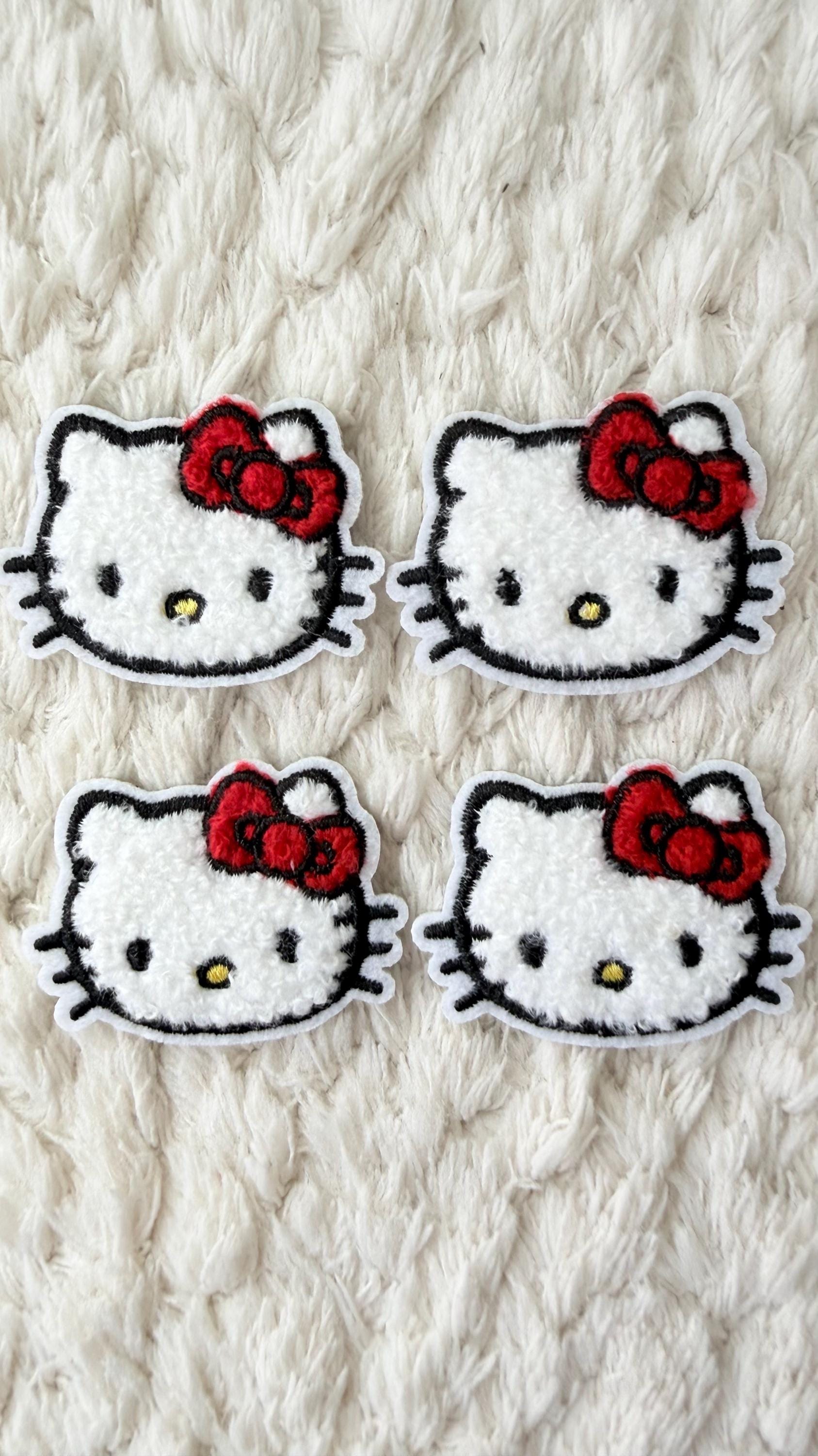 3 cm Kinder Baby Gestickte Chenille Cartoon Weiße Kitty Katze Mini Aufbügler Diy Kleidung Häkeln Projekt Nähen Und Handwerk Versorgung von LimitedSelection