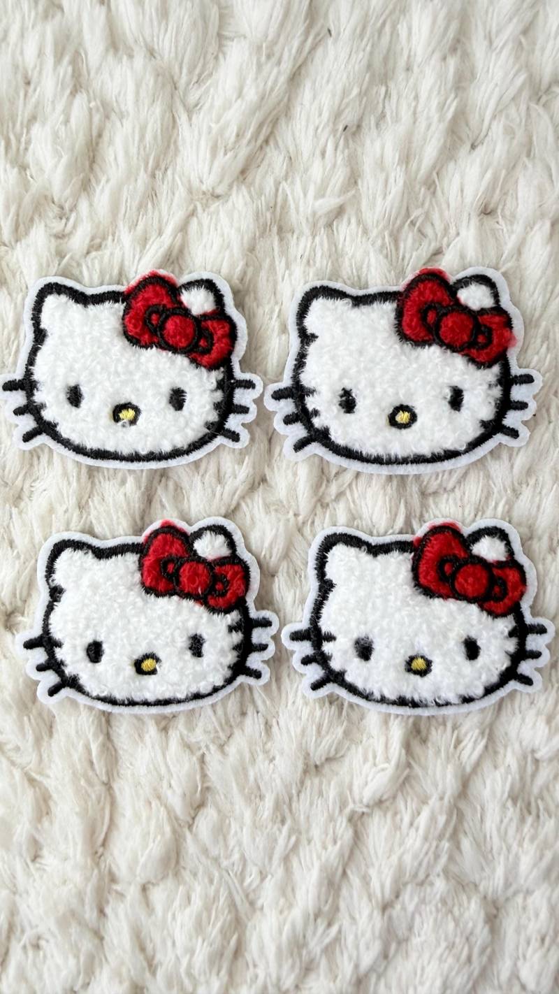 3 cm Kinder Baby Gestickte Chenille Cartoon Weiße Kitty Katze Mini Aufbügler Diy Kleidung Häkeln Projekt Nähen Und Handwerk Versorgung von LimitedSelection