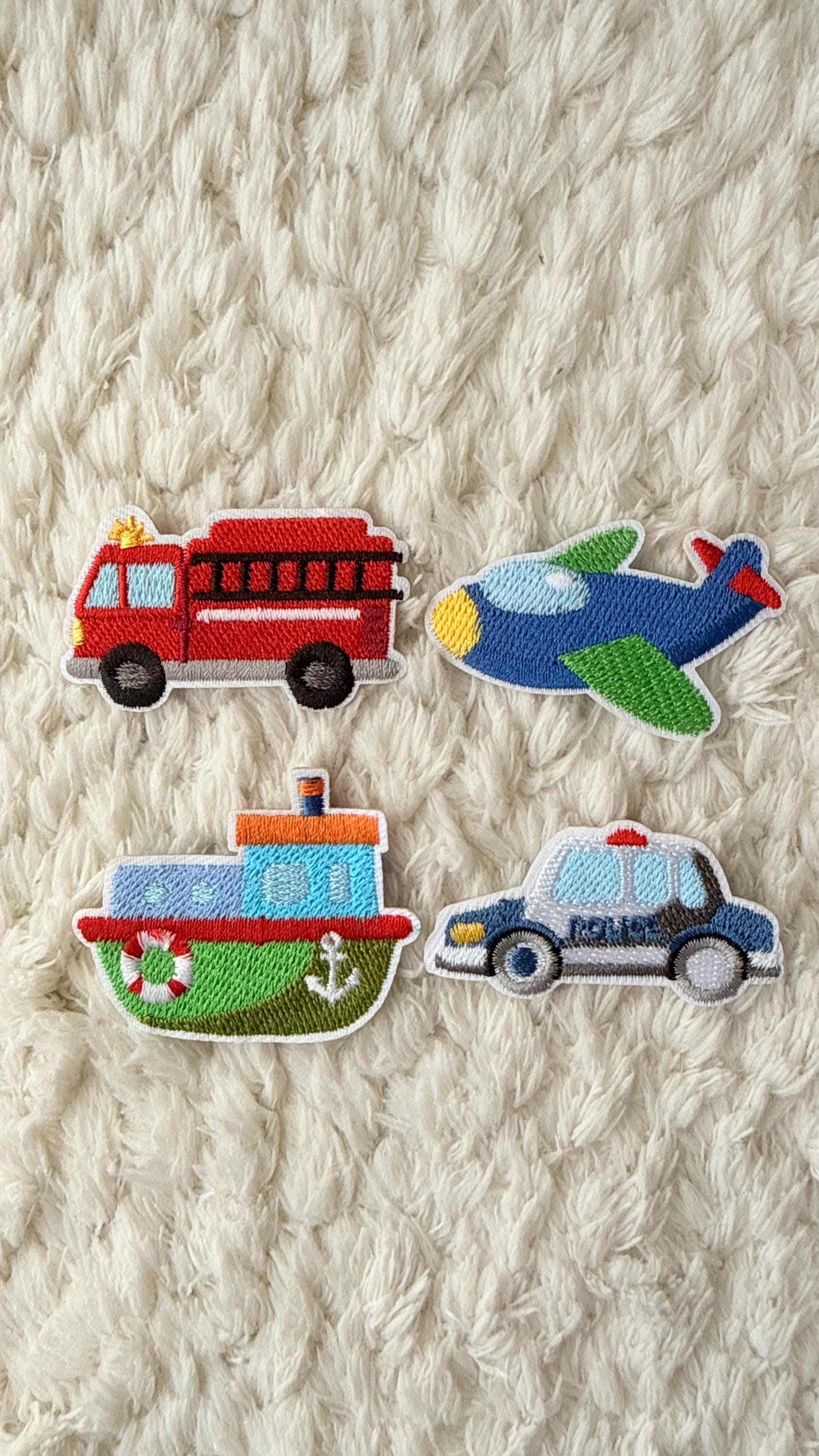 4 cm Kinder Baby Gestickt Feuerwehrauto Flugzeug Boot Polizeiauto Aufnäher Diy Häkeln Projekt Deco Nähen Und Handwerk Versorgung von LimitedSelection