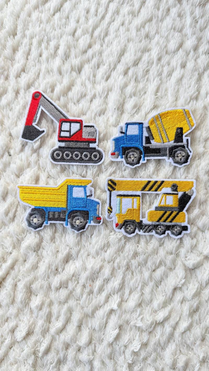 5 cm Kinder Baby Gestickt Baufahrzeug Bagger Kipplaster Kran Aufnäher Diy Häkeln Projekt Nähen Und Handwerk Versorgung von LimitedSelection