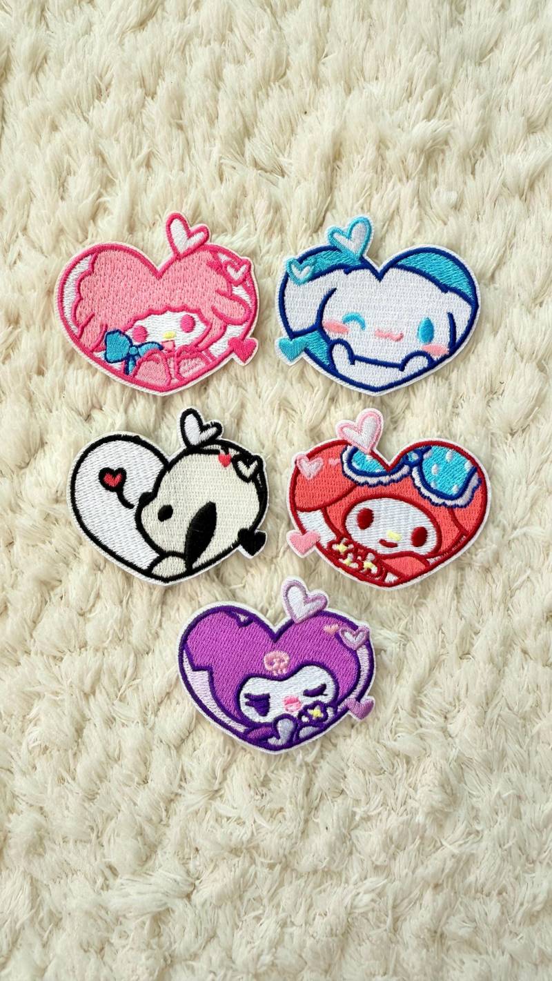 5 cm Kinder Baby Stickerei Cartoon Herz Melodie Stick Auf Patches Nähen Versorgung Diy Kleidung Crochet Projekt Zubehör Deco Handwerk von LimitedSelection