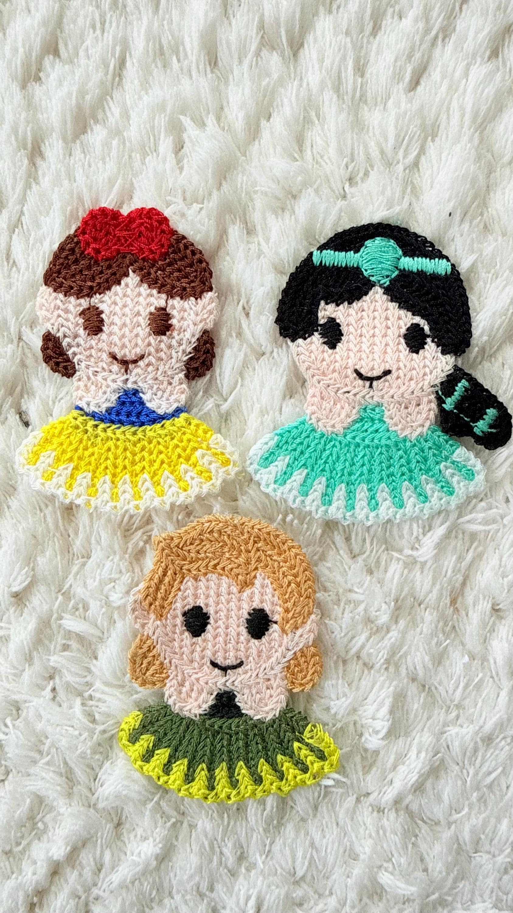 5 cm Kinder Mädchen Niedlich Häkeln Prinzessin Cartoons Nähen Aufnäher Diy Kleidung Projekt Zubehör Tasche Deco Und Handwerk Versorgung Applikation von LimitedSelection