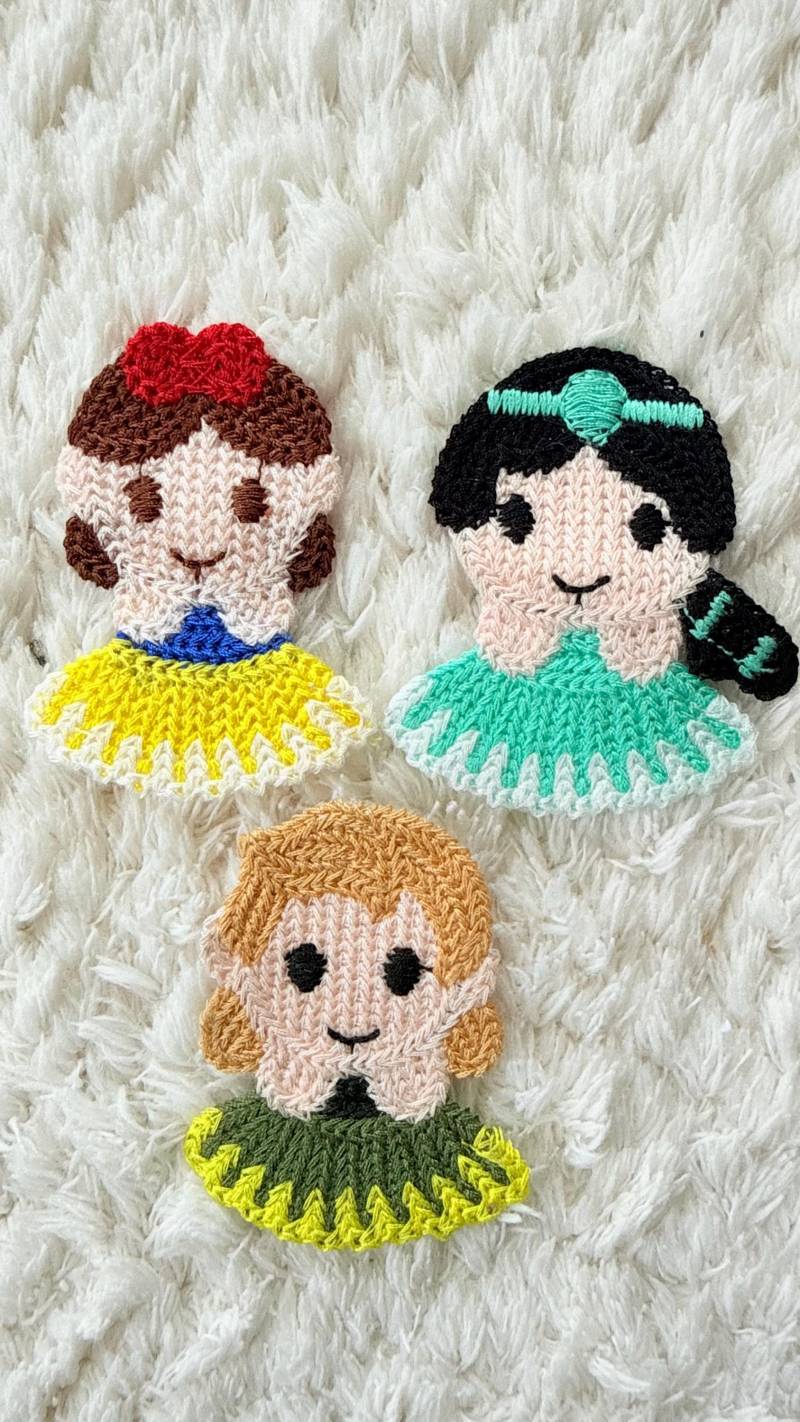 5 cm Kinder Mädchen Niedlich Häkeln Prinzessin Cartoons Nähen Aufnäher Diy Kleidung Projekt Zubehör Tasche Deco Und Handwerk Versorgung Applikation von LimitedSelection