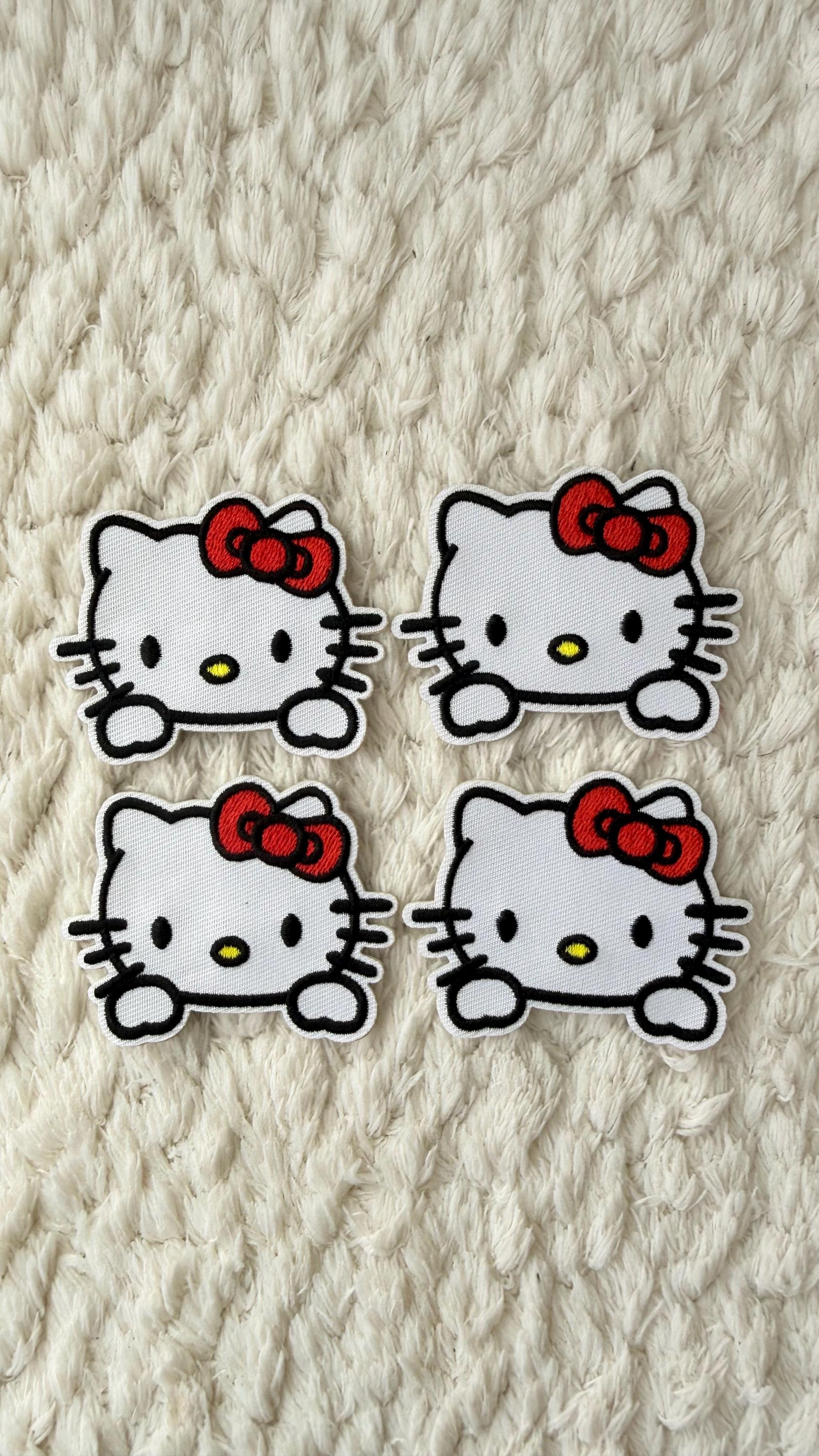 5 cm Mädchen Baby Gestickte Karikatur Weiße Kitty Katze Bogen Stick Auf Kleidung Accessoire Patches Diy Häkeln Projekt Nähen Und Kinder Handwerk von LimitedSelection
