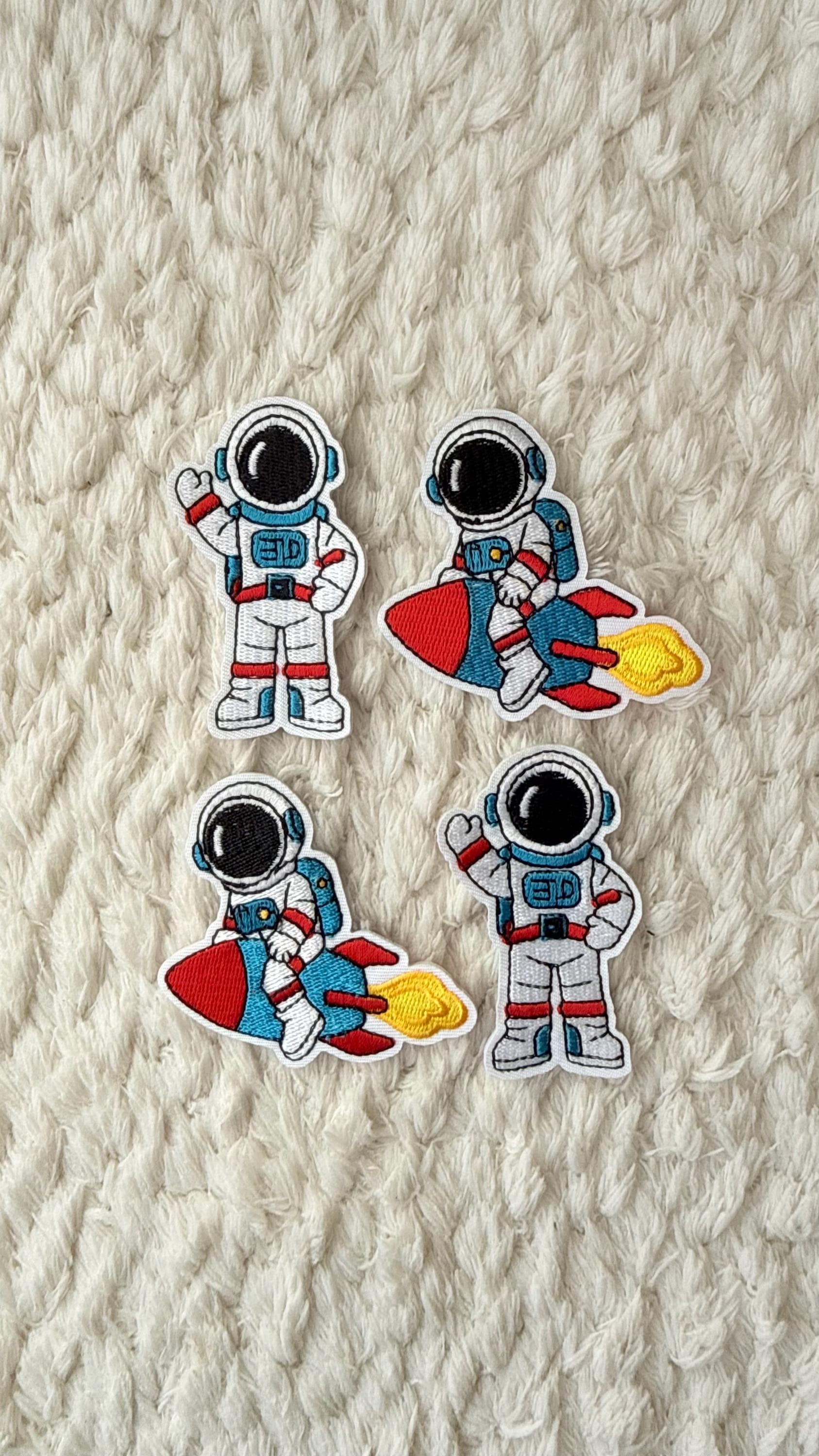 6 cm Kinder Baby Gestickt Astronaut Mit Rakete Eisen Auf Kleidung Jungen Accessoire Patches Diy Häkeln Projekt Nähen Und Handwerk Versorgung von LimitedSelection