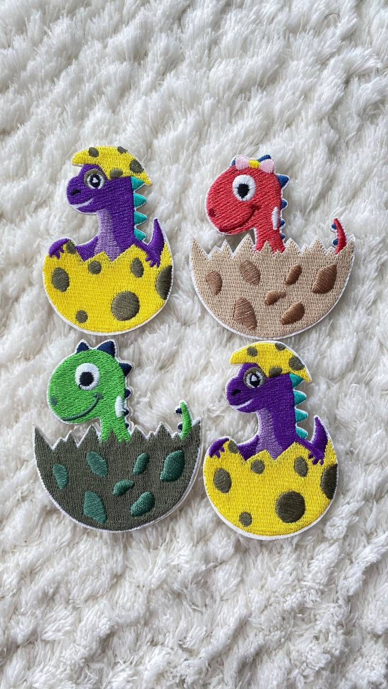 6 cm Kinder Baby Stickerei Selbstklebende Niedliche Dinosaurier Eisen Auf Kleidung Patch, Tier Zubehör Nähen Versorgung Handwerk von LimitedSelection