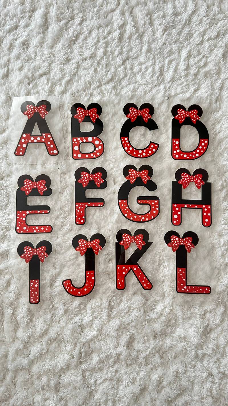 7 cm Kinder Baby Rot Schwarz Maus Buchstaben Aufnäher Auf Kleidung Transfers Diy Teen Bluse Jacke Wärme Projekt Nähen Und Handwerk Versorgung von LimitedSelection