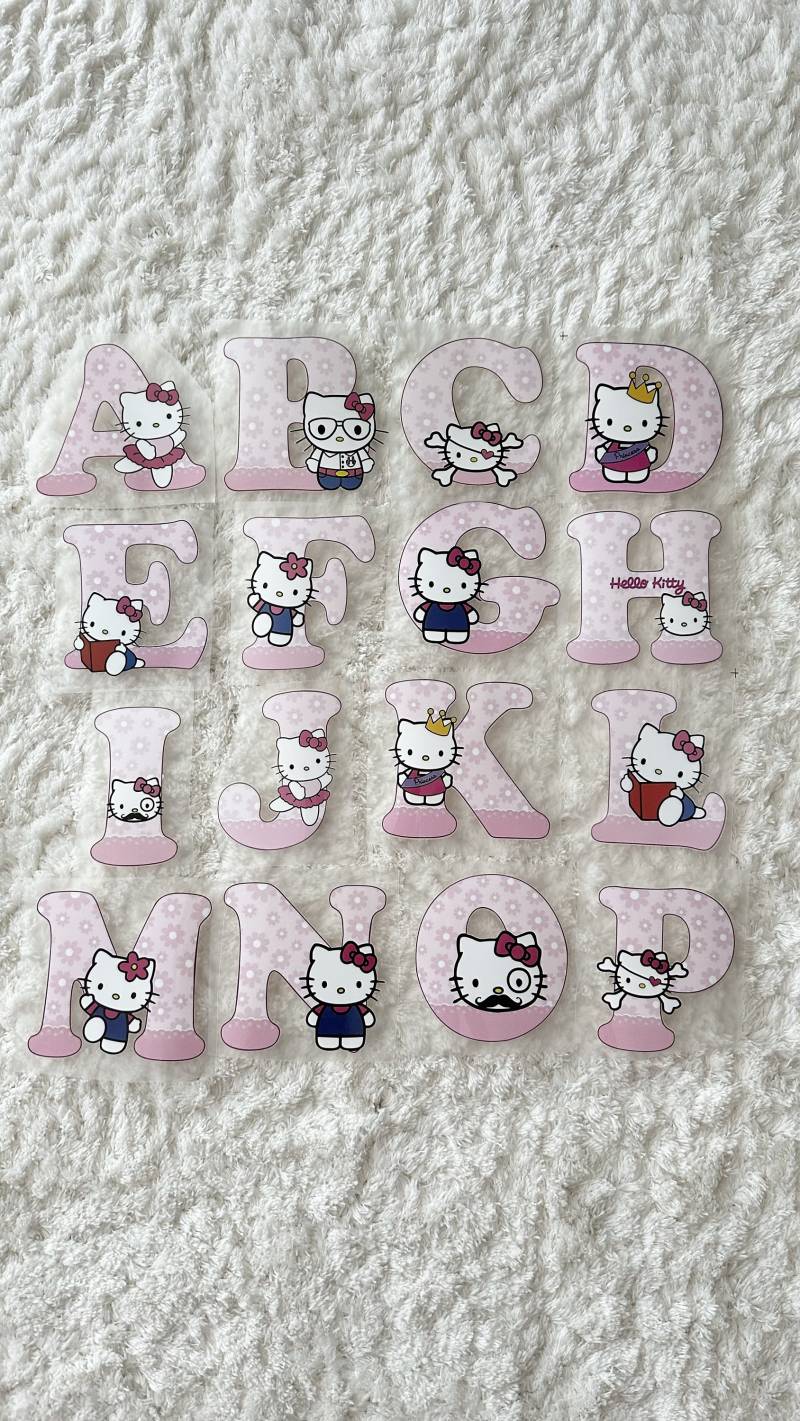 7cm Kinder Baby Teen Kitty Katze Rosa Alphabet Buchstaben Kleidung Aufbügelbare Transfers Diy Accessoires Projekte Nähen Und Handwerk Versorgung von LimitedSelection