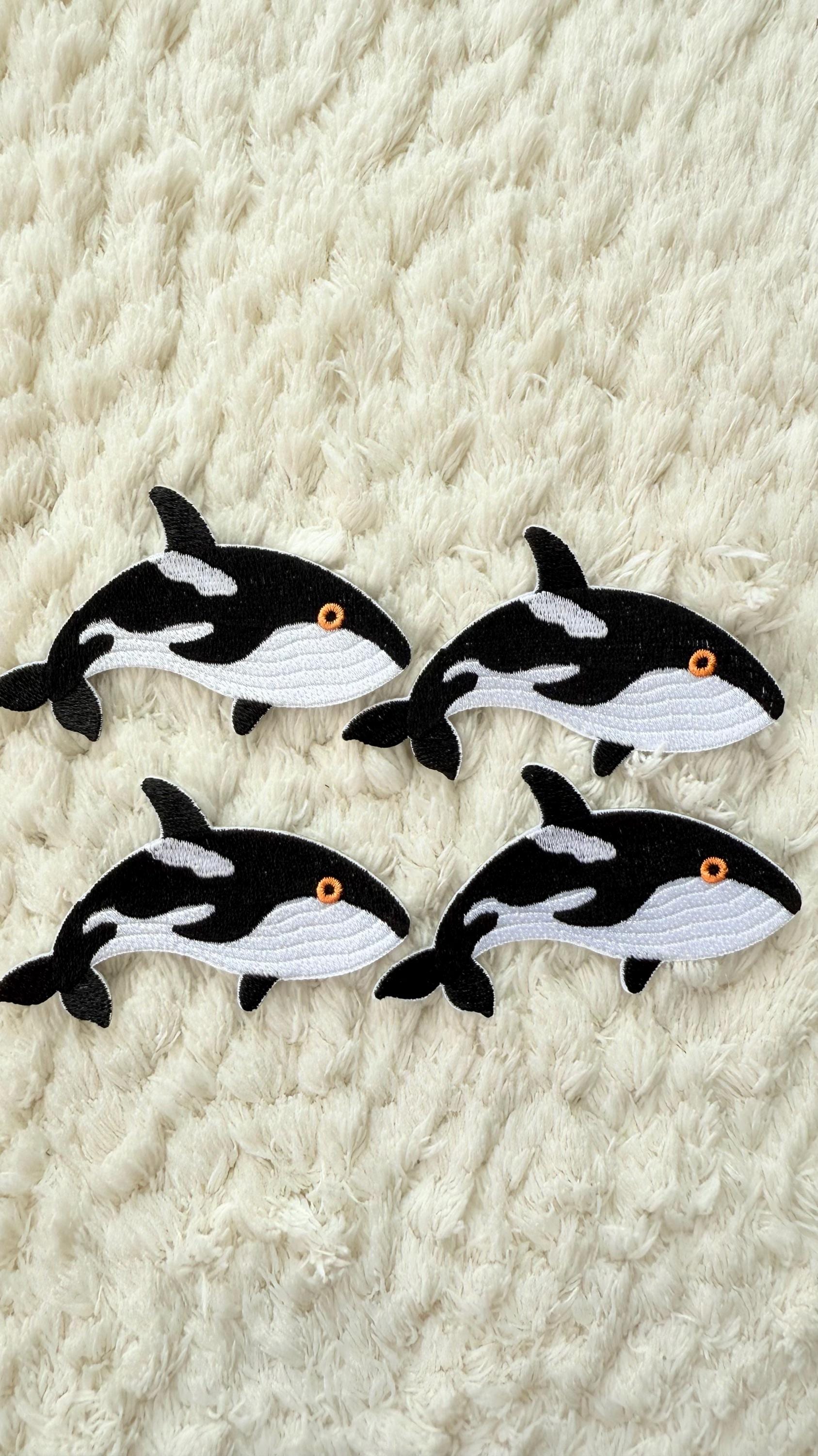 8 cm Kinder Jungen Nette Stickerei Schwarz Weiß Wal Stick Auf Nähen Patch Diy Kleidung Häkeln Projekt Zubehör Und Handwerk Versorgung von LimitedSelection