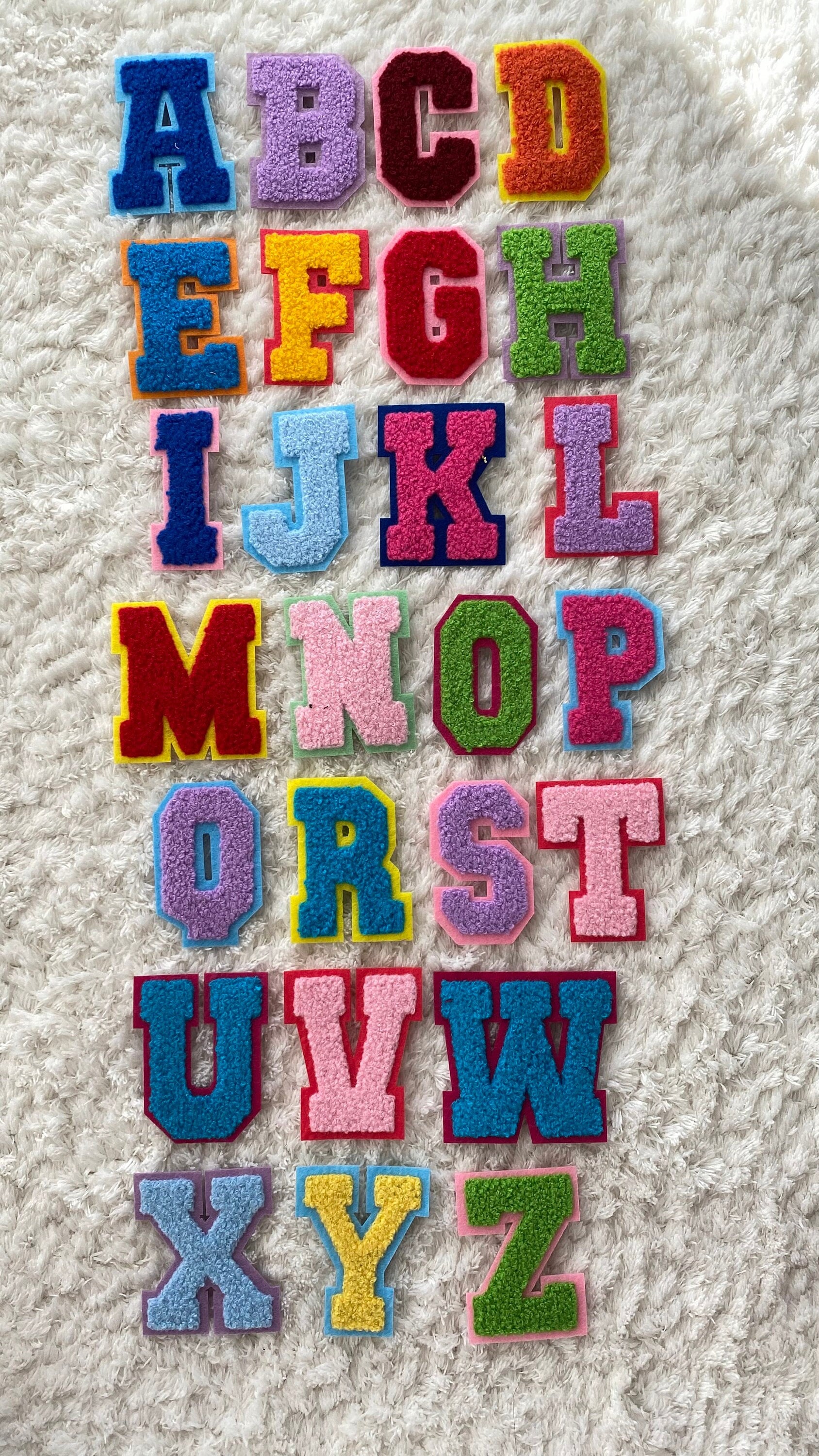 Chenille Aufnäher Bunte Alphabet Patches, Frauen Männer Buchstabe A - Z Jacke Patches Kleidung Accessoires Nähzubehör Handwerk Diy Projekt Chenille Aufnäher Bunte Alphabet Patches, Frauen Männer Buchstabe A - Z Jacke Patches Kleidung Accessoires Nähzubehör Handwerk Diy Projekt von LimitedSelection