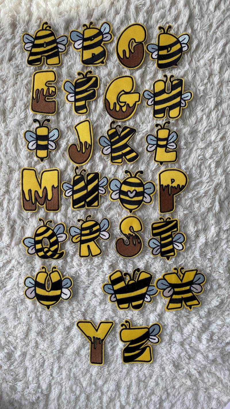 Kinder Baby Niedlich Stickerei Honig Biene Buchstabe Alphabet Eisen Auf Patches Kleidung Projekt Zubehör Nähen Und Handwerk Versorgung Kinder Baby Niedlich Stickerei Honig Biene Buchstabe Alphabet Eisen Auf Patches Kleidung Projekt Zubehör Nähen Und Handwerk Versorgung von LimitedSelection