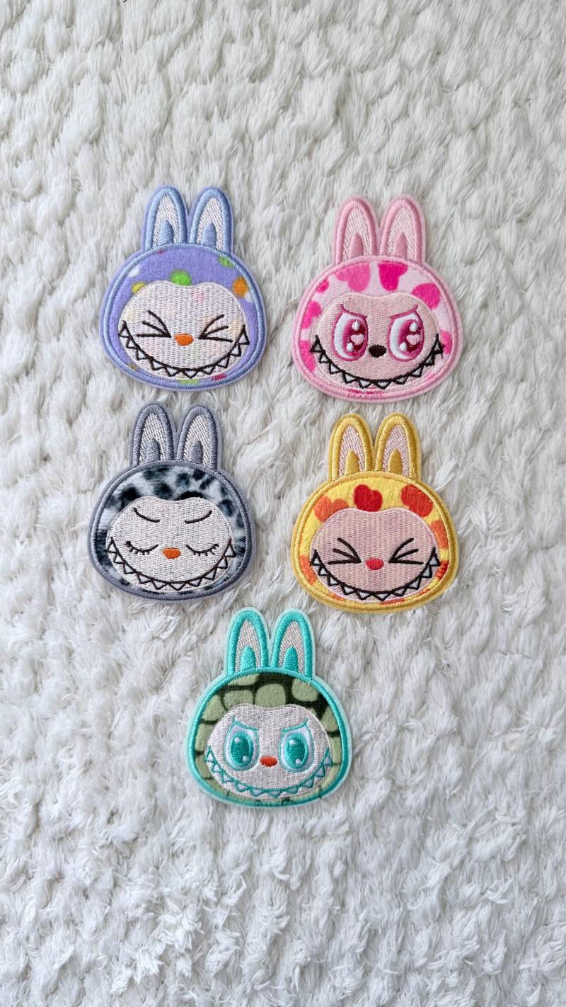 Stickerei Bunte Monster Häschen Geschöpf Charakter Stick Auf Kleidung Zubehör Aufnäher Diy Häkeln Projekt Nähen Und Kinder Handwerk Versorgung von LimitedSelection