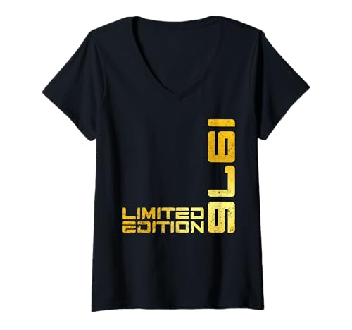 Damen Limited Edition Jahrgang 1976 Lustig 49. Geburtstag 49 Jahre T-Shirt mit V-Ausschnitt von Limitierte Edition Geburtstagsgeschenk Mann Frau
