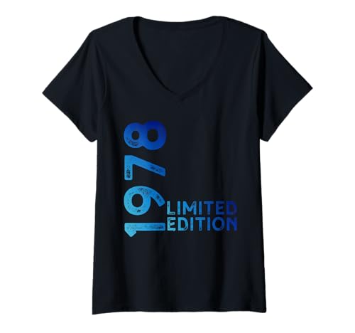 Damen Limited Edition Jahrgang 1978 Lustig 47. Geburtstag 47 Jahre T-Shirt mit V-Ausschnitt von Limitierte Edition Geburtstagsgeschenk Mann Frau