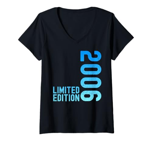 Damen Limited Edition Jahrgang 2006 Lustig 19. Geburtstag 19 Jahre T-Shirt mit V-Ausschnitt Damen Limited Edition Jahrgang 2006 Lustig 19. Geburtstag 19 Jahre T-Shirt mit V-Ausschnitt von Limitierte Edition Geburtstagsgeschenk Mann Frau