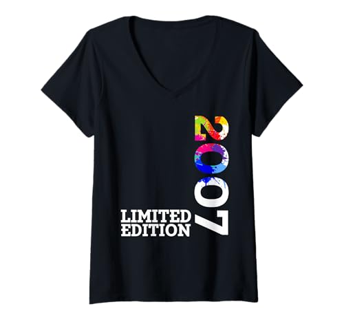 Damen Limited Edition Jahrgang 2007 Lustig 18. Geburtstag 18 Jahre T-Shirt mit V-Ausschnitt Damen Limited Edition Jahrgang 2007 Lustig 18. Geburtstag 18 Jahre T-Shirt mit V-Ausschnitt von Limitierte Edition Geburtstagsgeschenk Mann Frau
