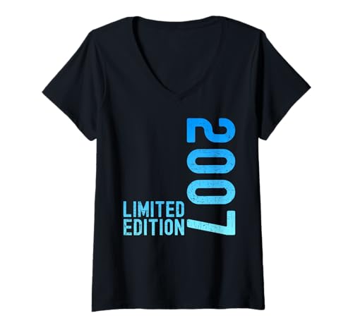 Damen Limited Edition Jahrgang 2007 Lustig 18. Geburtstag 18 Jahre T-Shirt mit V-Ausschnitt Damen Limited Edition Jahrgang 2007 Lustig 18. Geburtstag 18 Jahre T-Shirt mit V-Ausschnitt von Limitierte Edition Geburtstagsgeschenk Mann Frau