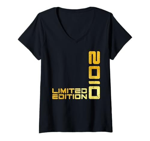 Damen Limited Edition Jahrgang 2010 Lustig 15. Geburtstag 15 Jahre T-Shirt mit V-Ausschnitt Damen Limited Edition Jahrgang 2010 Lustig 15. Geburtstag 15 Jahre T-Shirt mit V-Ausschnitt von Limitierte Edition Geburtstagsgeschenk Mann Frau