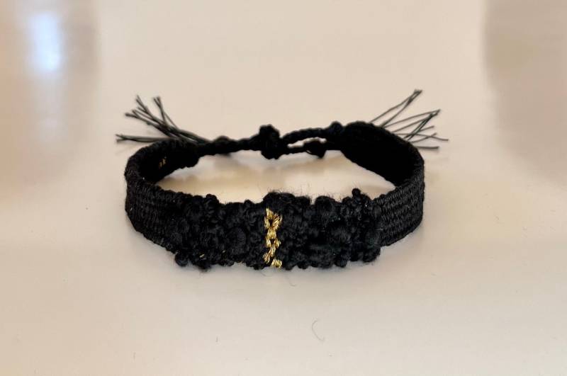 Gewebtes Armband Mit Seide Und Leinen von Limolucco