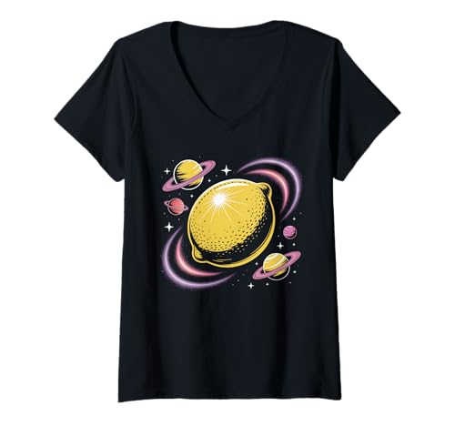 Damen Lemoncello T-Shirt für Damen, Limoncello Space Planets Lemon T-Shirt mit V-Ausschnitt Damen Lemoncello T-Shirt für Damen, Limoncello Space Planets Lemon T-Shirt mit V-Ausschnitt von Limoncello Shirt Women Lemonade Lemons Lemon