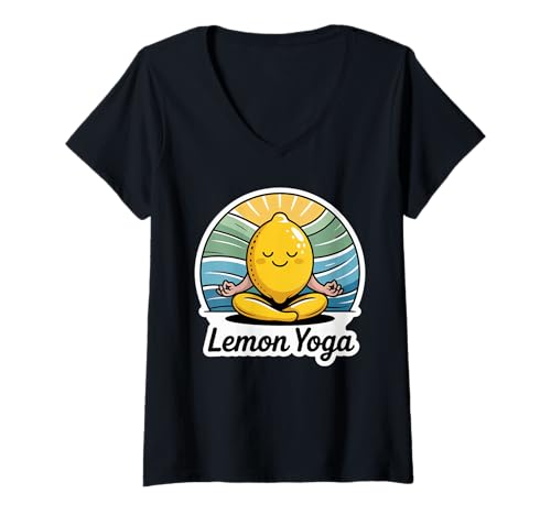Damen Lemoncello T-Shirt für Damen, Limoncello Yoga Zitrone Cello T-Shirt mit V-Ausschnitt Damen Lemoncello T-Shirt für Damen, Limoncello Yoga Zitrone Cello T-Shirt mit V-Ausschnitt von Limoncello Shirt Women Lemonade Lemons Lemon