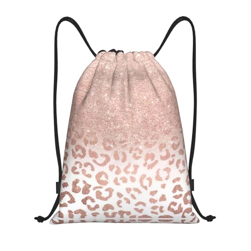 Limpac Turnbeutel mit Kordelzug, für Fitness, Reisen, Strand, Sport, Aufbewahrung für Männer und Frauen, Roségold, Schwarz , M von Limpac