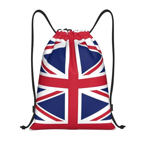 Limpac Turnrucksack mit UK-Flagge, Kordelzug, für Fitness, Reisen, Strand, Sport, Aufbewahrung für Männer und Frauen, Schwarz , M von Limpac