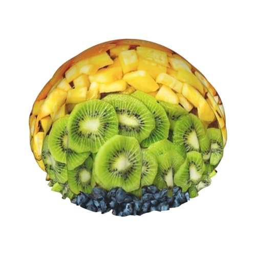 Wiederverwendbare Luxus-Duschhaube für Damen, doppellagig, schützend, elastisch, für Frauen, Spa-Salon, mit Frucht-Regenbogenfarben von Limpac