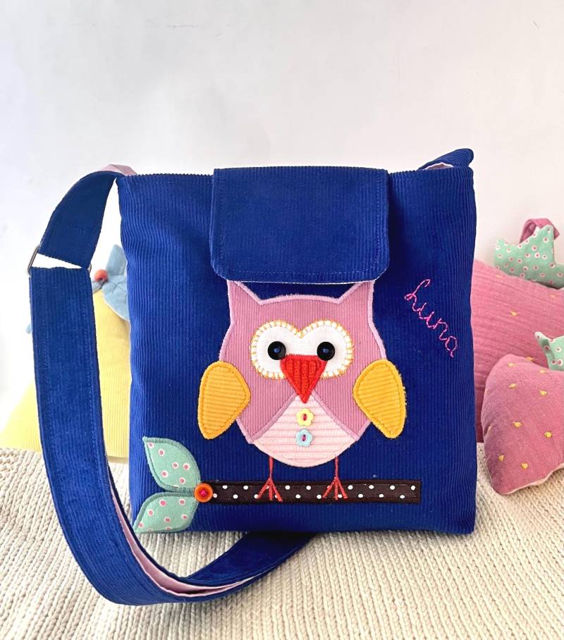 Blaue Kindertasche Mit Eule von LimpopoBagsButik