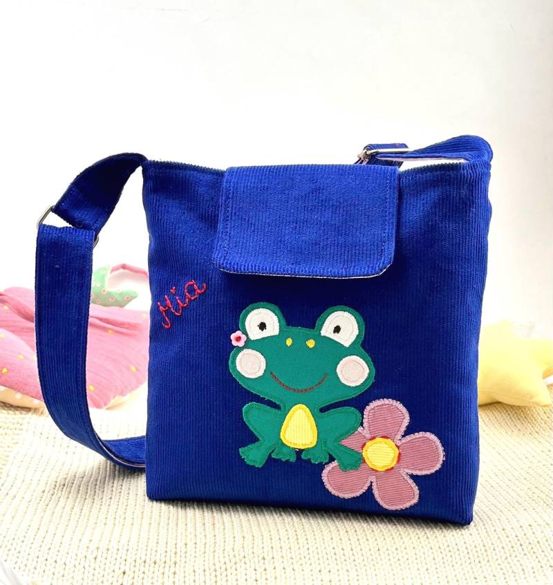 Blaue Kindertasche Mit Frosch von LimpopoBagsButik