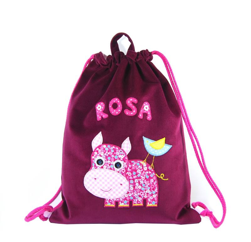 Namenbeutel Mit Hippo von LimpopoBagsButik