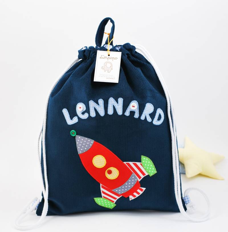 Namenbeutel Mit Rakette von LimpopoBagsButik