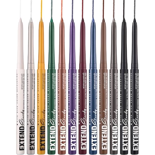 12-farbiges Mattflüssiges Eyeliner Set Regenbogenfarbener Eyeliner Stift Pigmentiertes Wasserfestes Wischfestes Eyeliner Make Up von Limtula
