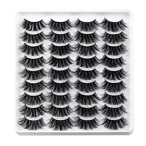 18 Paar 25 Mm 3D Nerzwimpern Groß Lang Dünn Natürliche Nerzwimpern Natürliche Falsche Wimpern Für Frauen Und Mädchen Dicke Künstliche Wimpern Echte Nerzwimpern Glitzernde Verpackung Up von Limtula