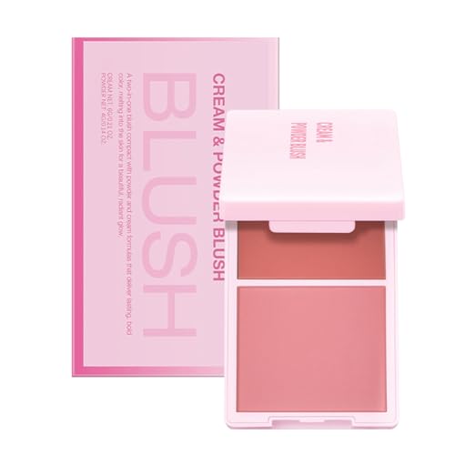 2-in-1 Creme- und Puder-Rouge, tragbar, Wangen-Kosmetik, Reisefreundlich, Wangenrouge, für Frauen, die Make-up lieben von Limtula
