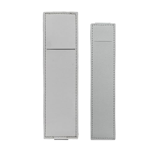 2 x Stifthalter aus Leder mit verstellbaren Gummibändern, Stift-Organizer, grau von Limtula