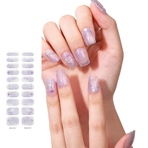 20 Stück Langlebige Halb Ausgehärtete Nagelaufkleber Französischen Stil Halb Ausgehärtete Gel Nagelstreifen Nagellackstreifen Für Frauen von Limtula