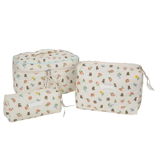 3 PCs Make Up Beutel Reise Kosmetikbeutel Set Großer Kapazitäts Toilettenbeutel Blumendruck Waschbeutel Stiftbeutel Für Frauen Mädchen von Limtula
